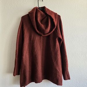 Elegant Cowl Neck Rust Sweater